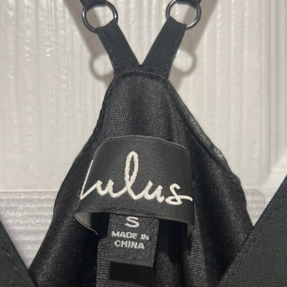 Lulus All mine black floral print high-low wrap dress size small - Picture 12 of 16